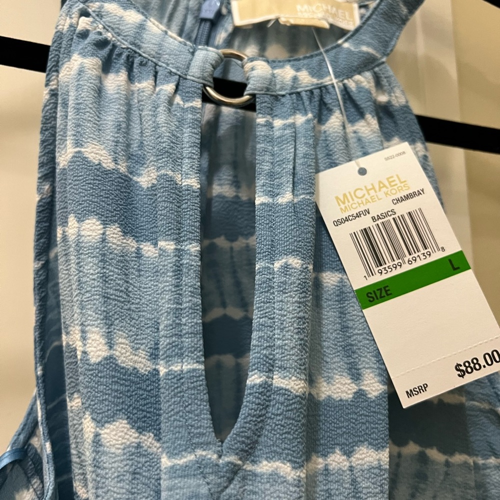 MK Chambray sleeveless top Size Large